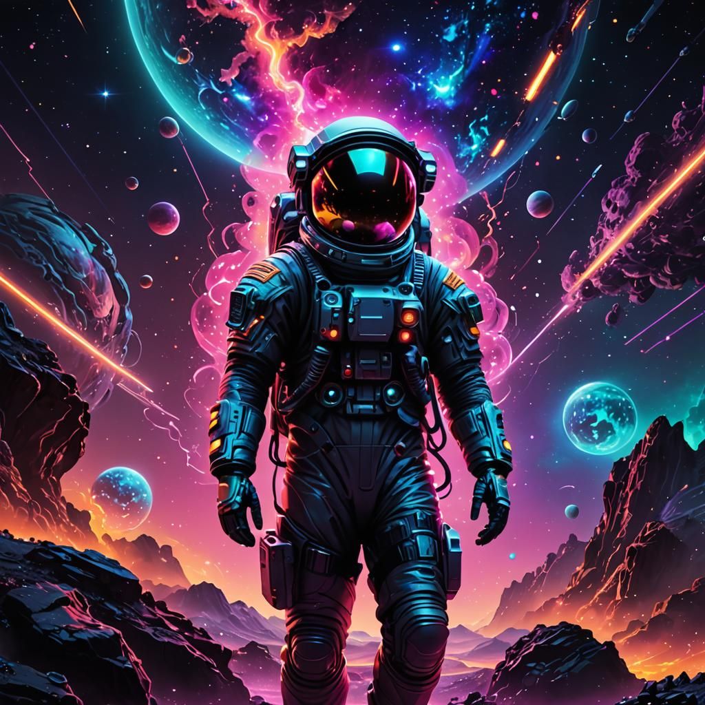 Neon astronaut - AI Generated Artwork - NightCafe Creator