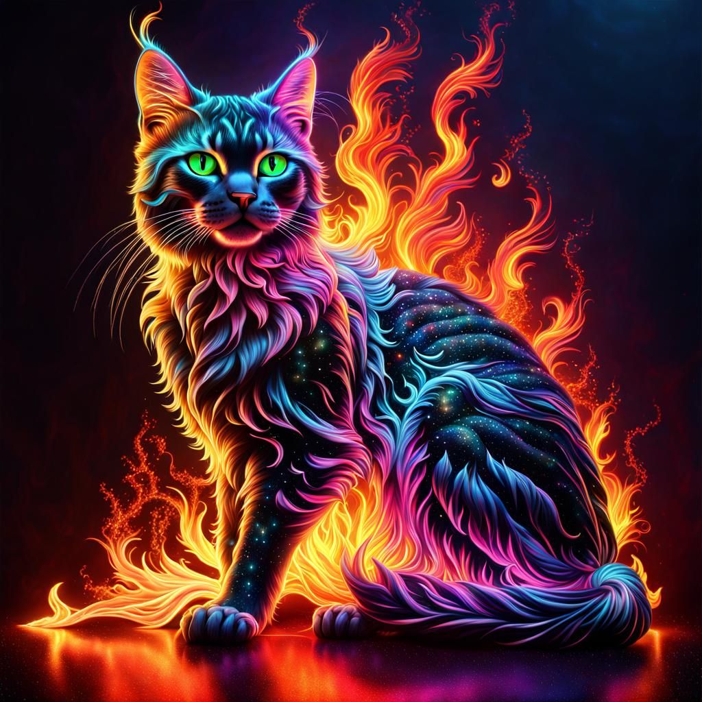 Phoenix Cat  by @Sarna