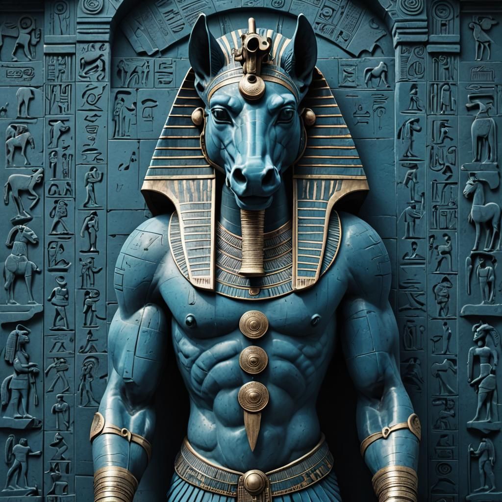 Ancient Egyptian Horse-Headed God