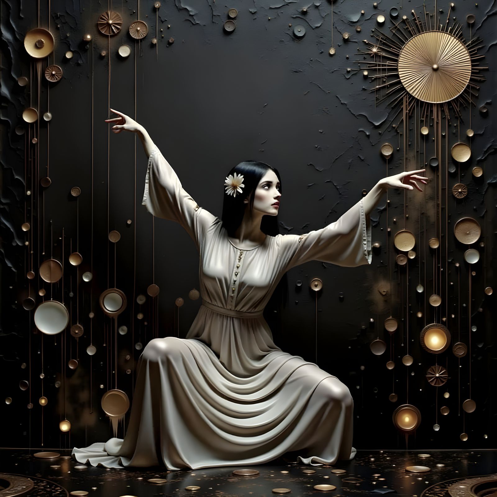 Gothic Victorian Beauty in Hyperreal Style