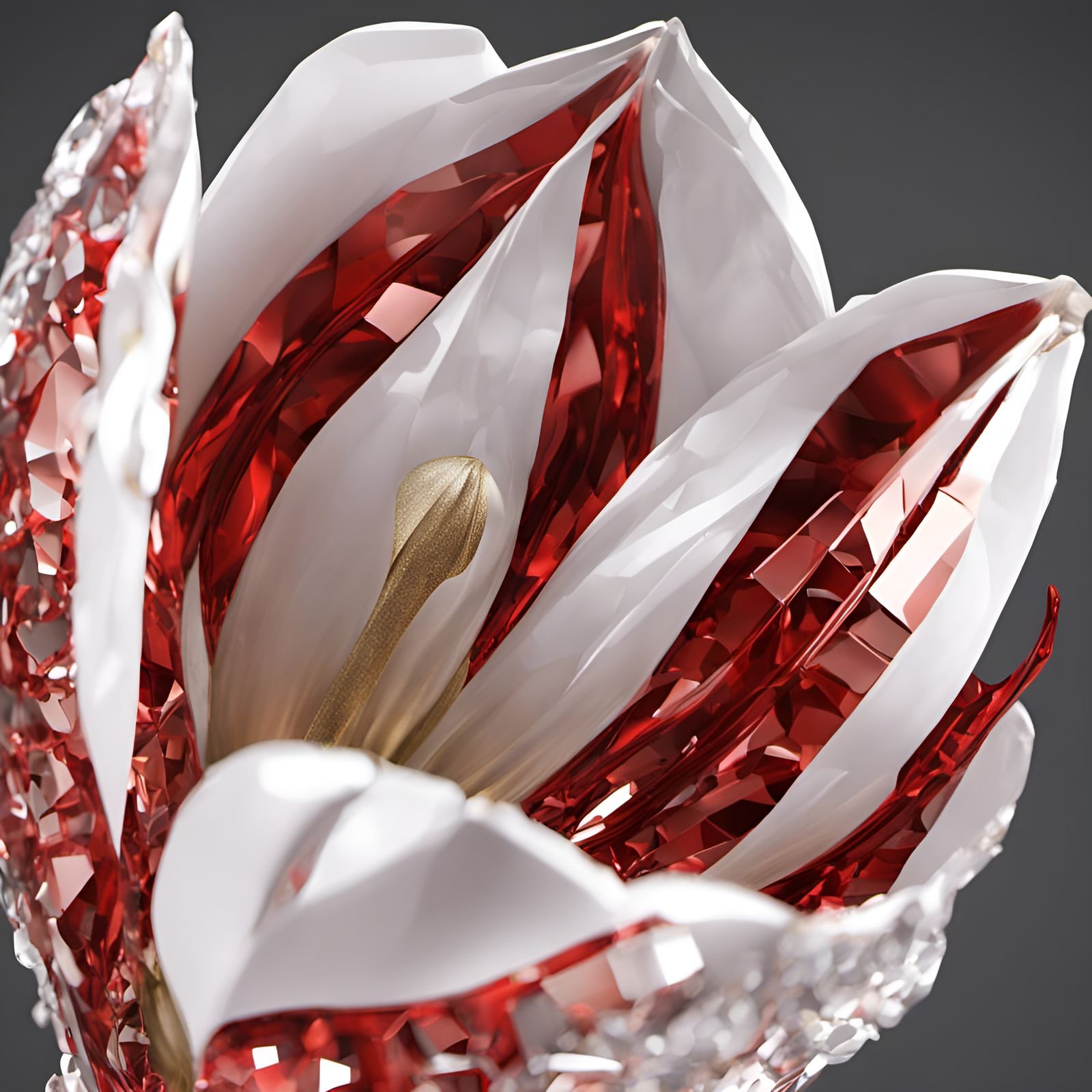 Red and white tulip