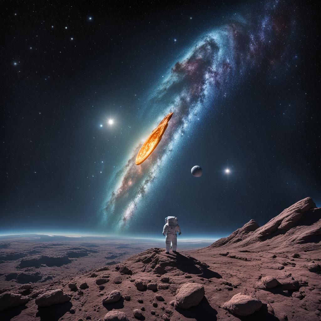 Looking at the Andromeda galaxy.