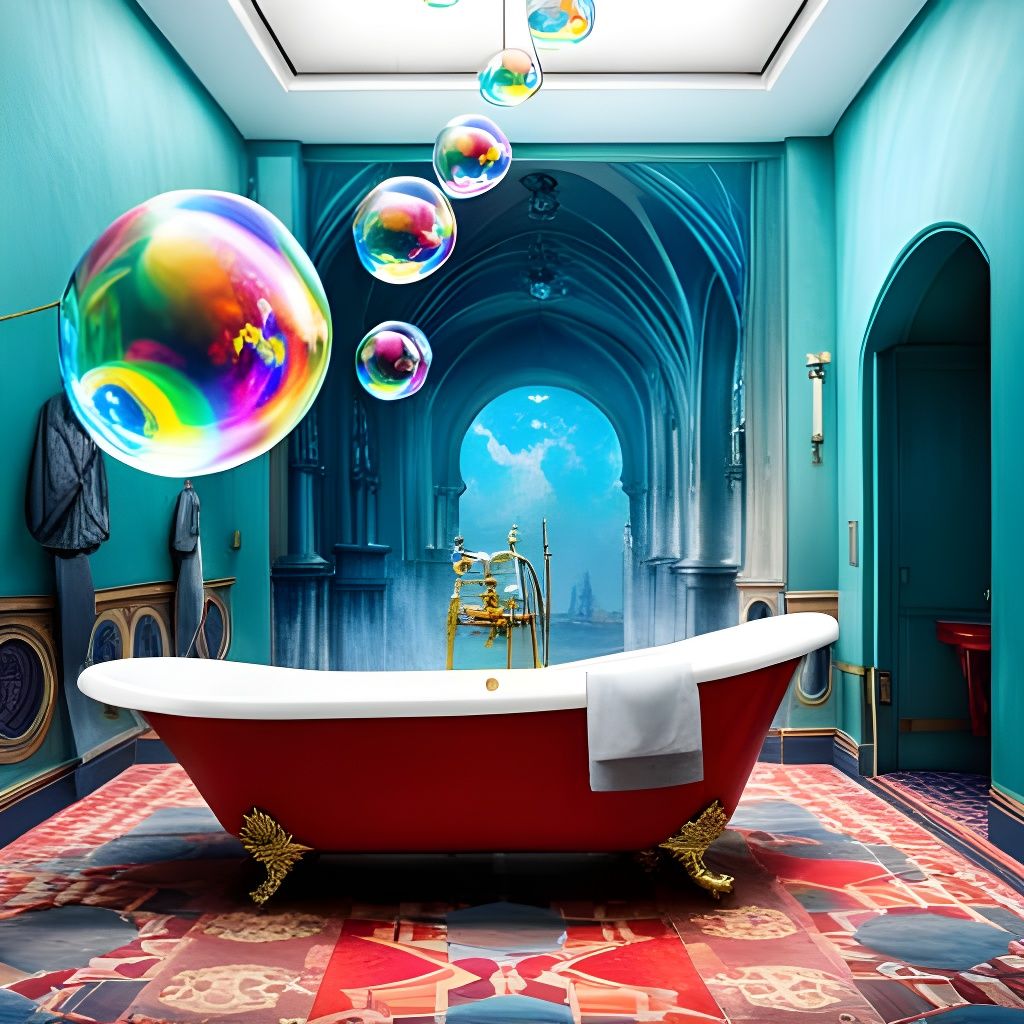 Bath with Soap Bubbles - AI Generated Artwork - NightCafe Creator