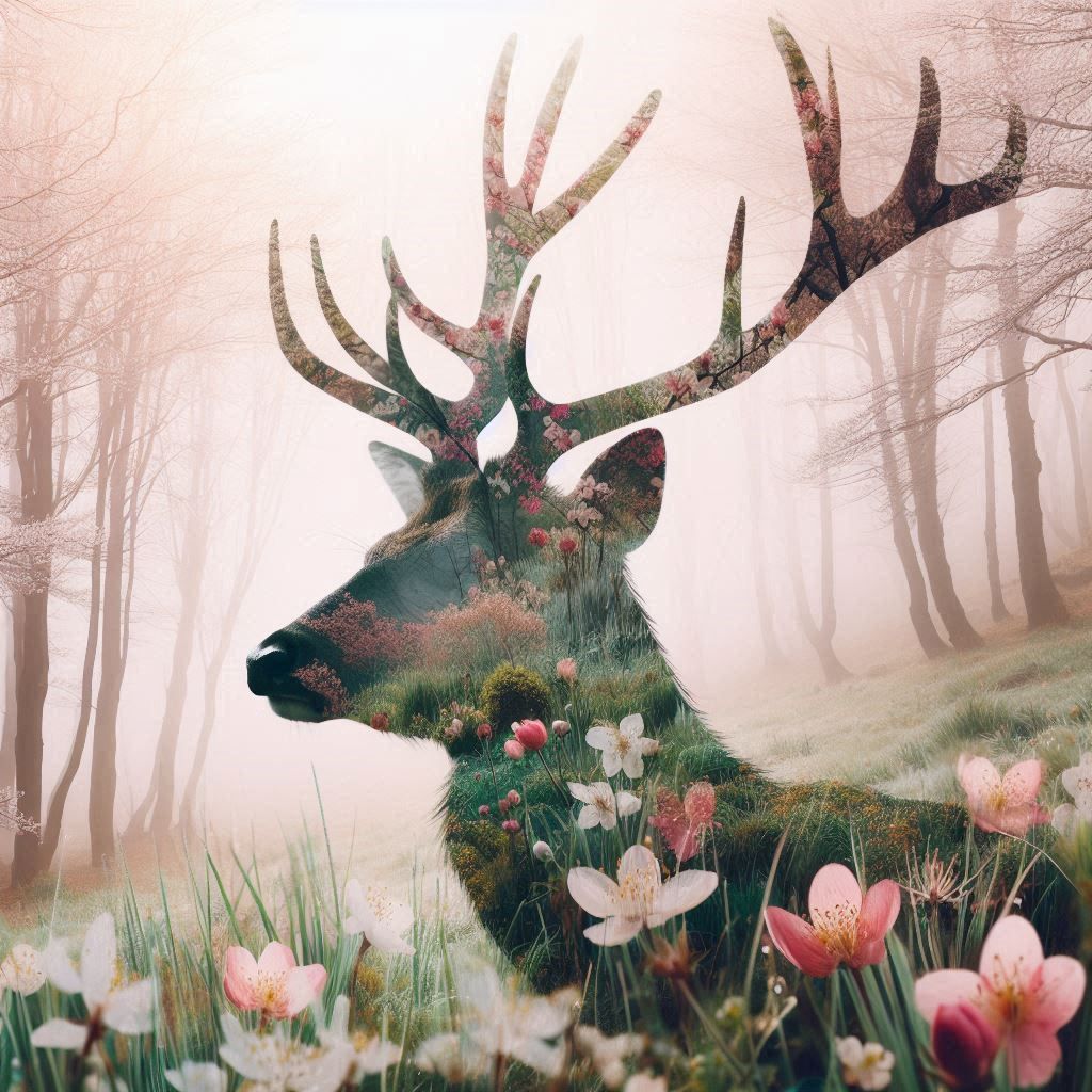 double exposure beautiful fantasy portrait landscape..