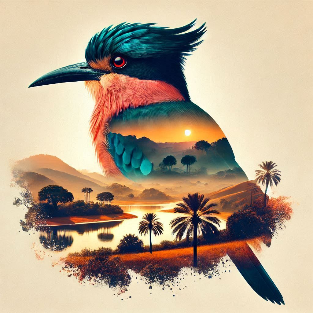 double exposure beautiful fantasy DALL-E 3 portrait landscape..