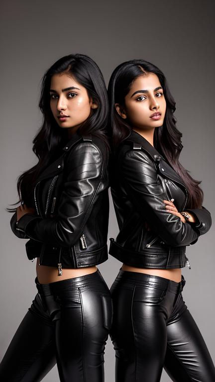Patil Twins (Padma and Parvati) from Harry Potter, black leather clothes
