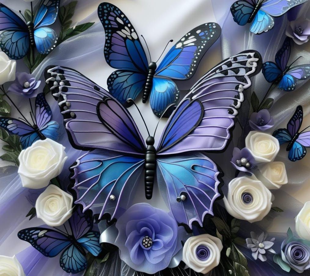 Tulle art butterflies