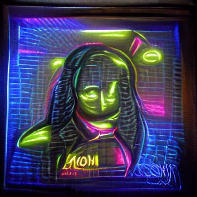 mona lisa etron glowing neon
