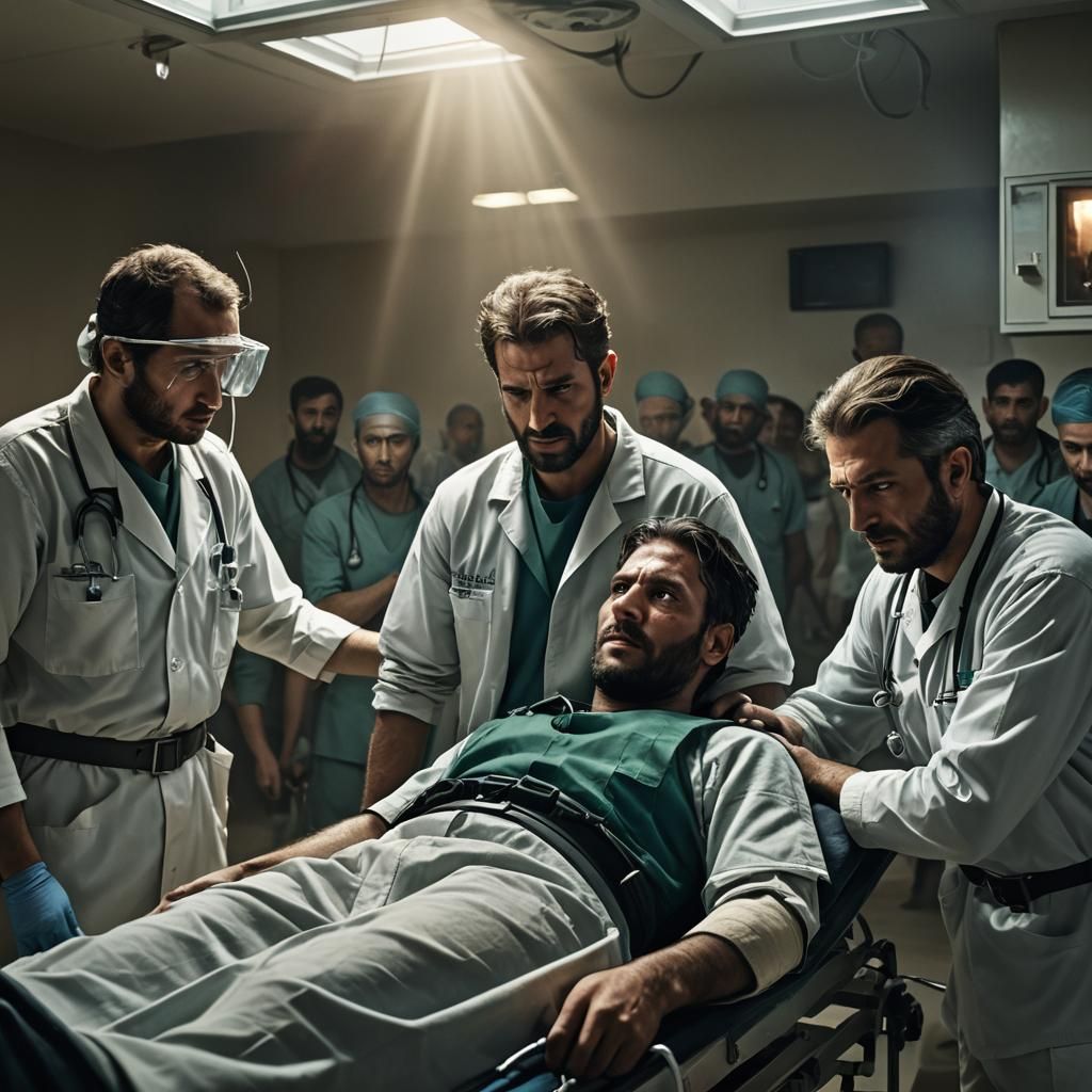 Hamas Militant Receives Care: Fantasy Concept Art