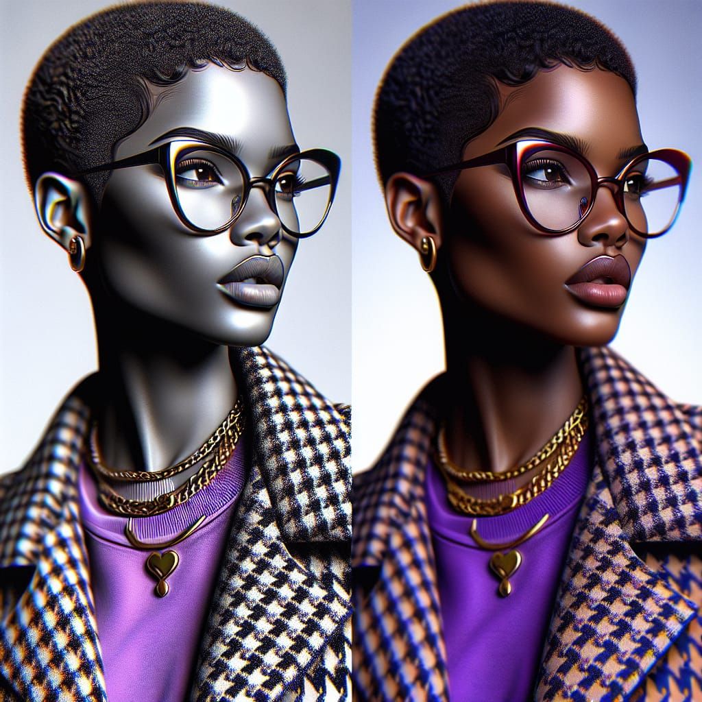 A pop art style of an Afro-American woman.