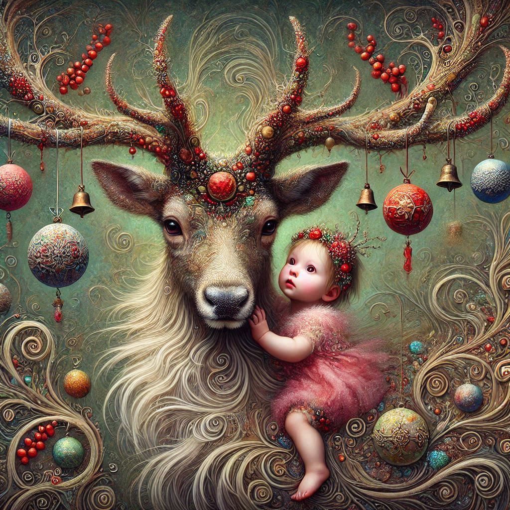 Christmas Reindeer With A Baby Rider!!!!