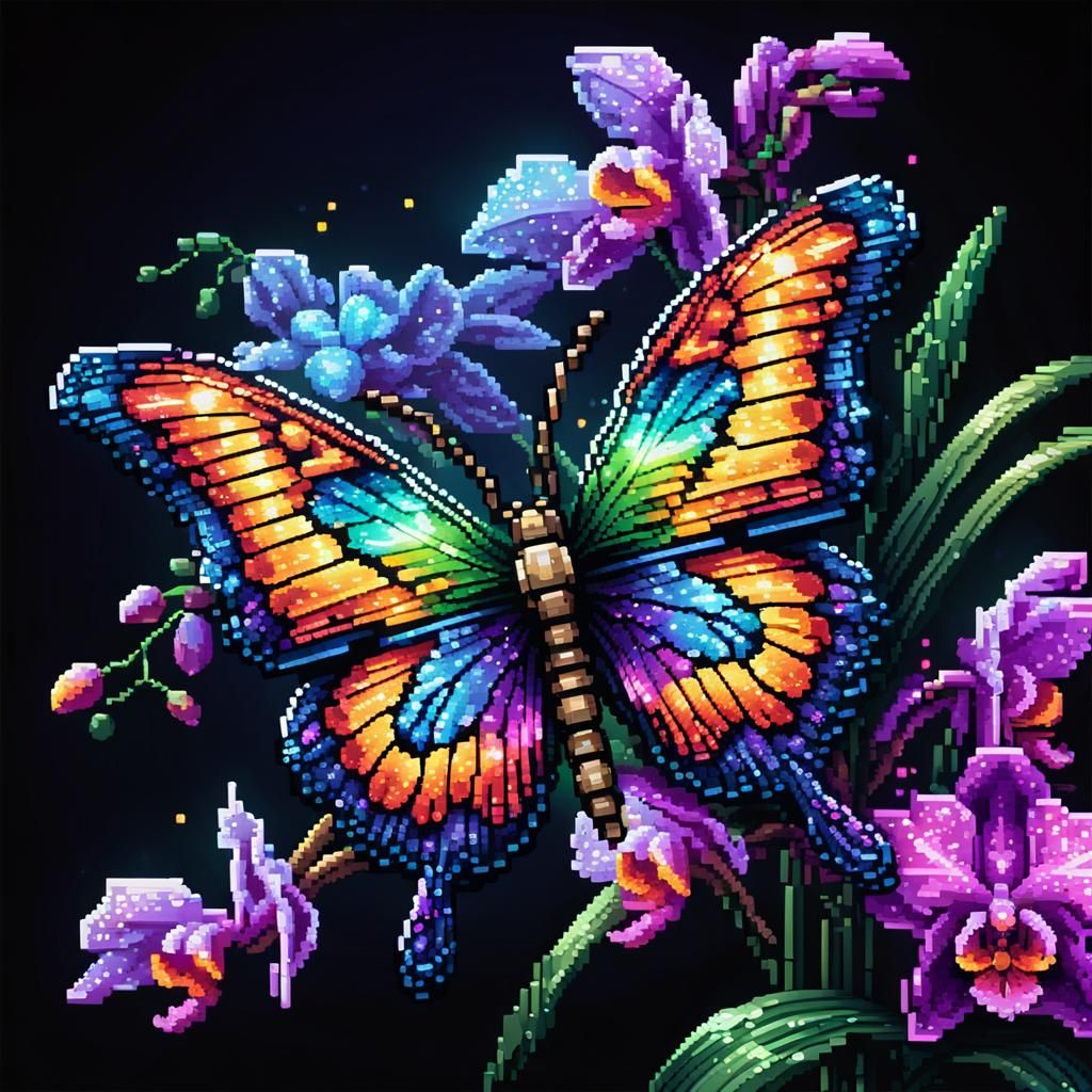 butterfly on orchid  by @Vochomurka