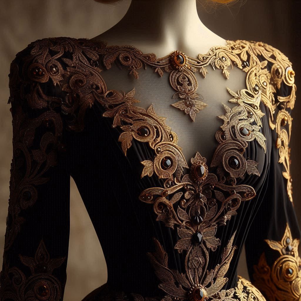 Victorian evening Gown (detail)
