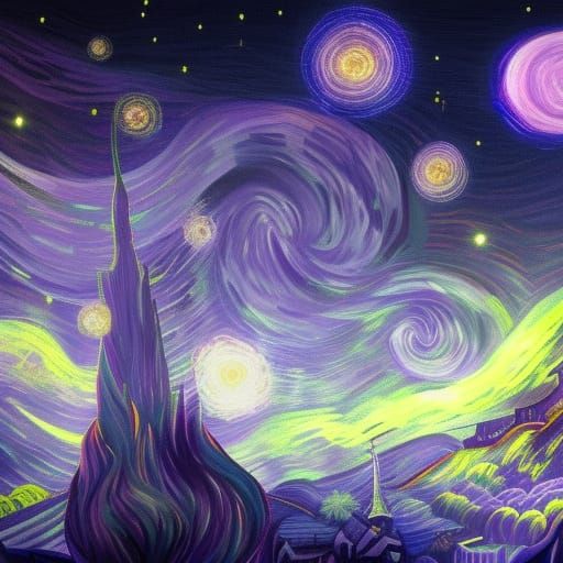 purple starry night