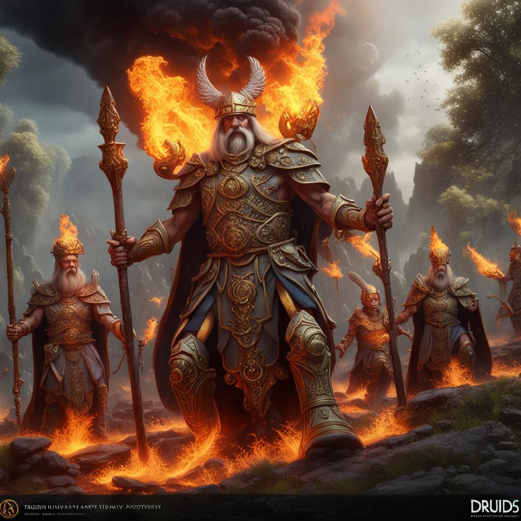 Druids using firestorm againts roman army - AI Generated Artwork ...