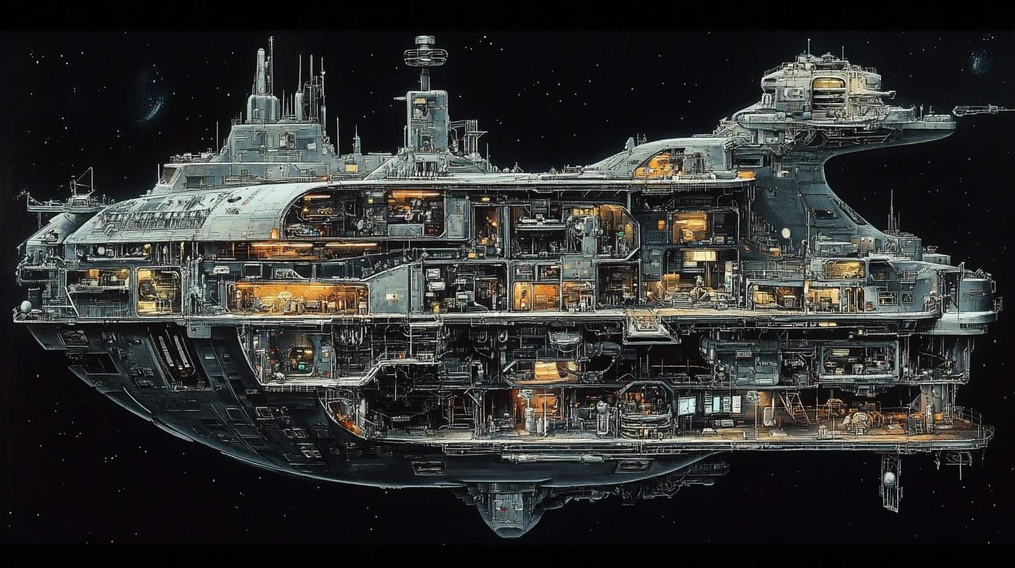 New SuperCruiser Battleship 3D tech design