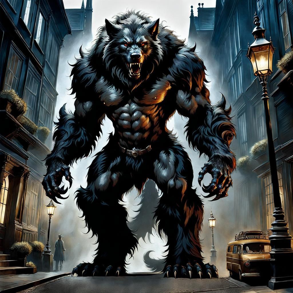 Huge threatening werewolf