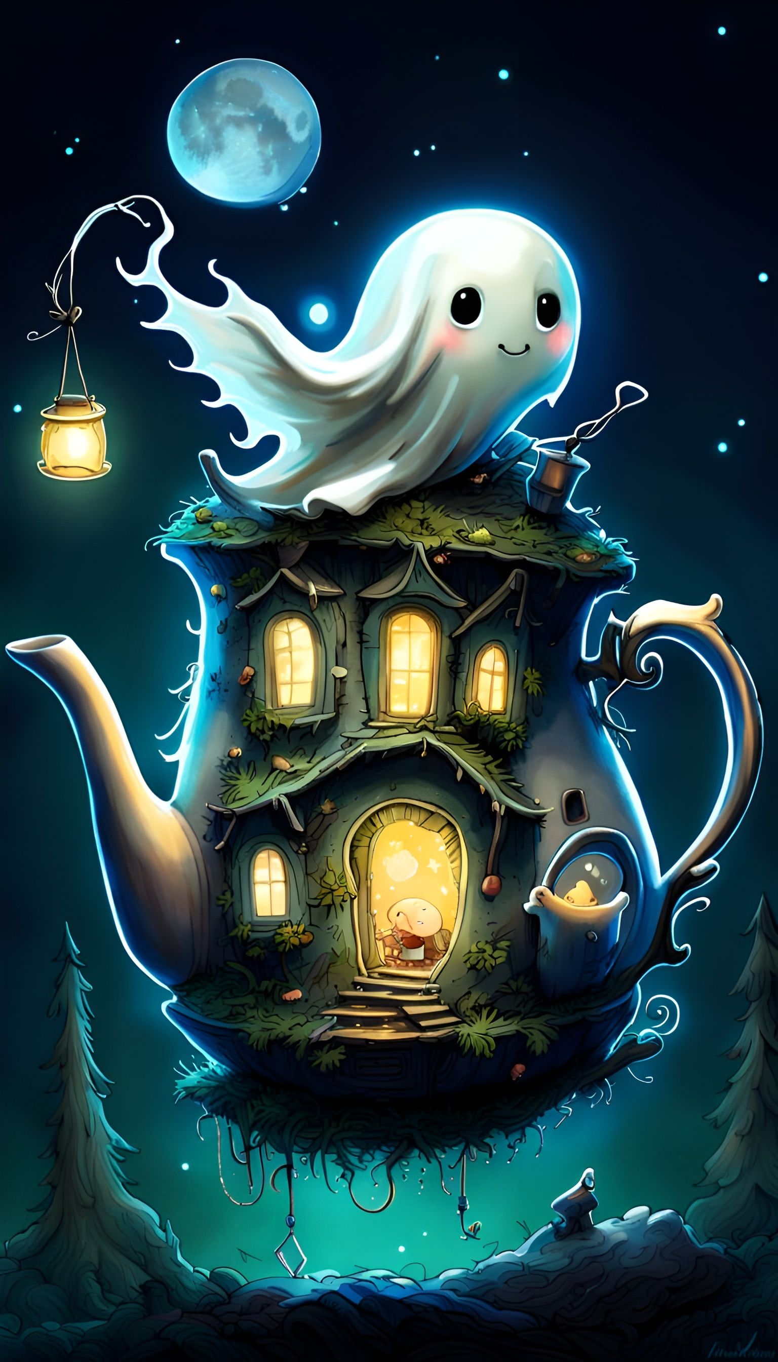 Friendly Ghost & Her Teapot House