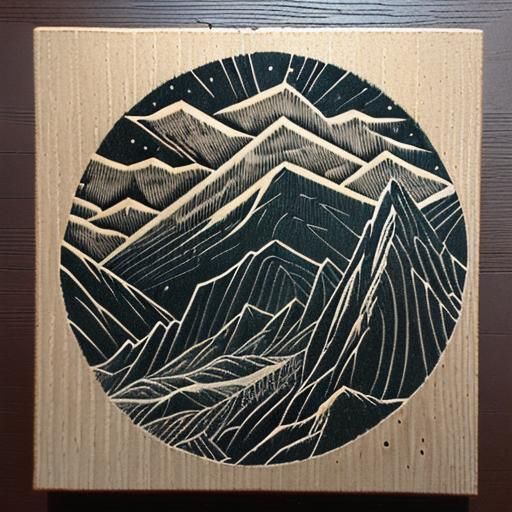 wood block print. over the misty mountains cold to dungeons ...
