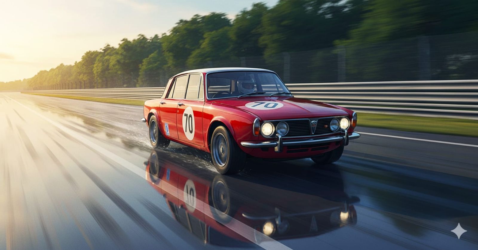 1970 Rover P6 V8 in the Rain