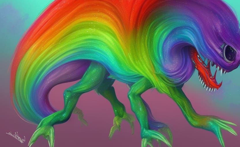 Rainbow Creature V2 - AI Generated Artwork - NightCafe Creator