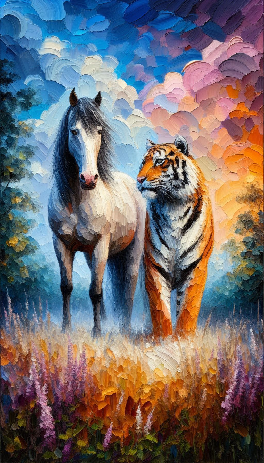 horse and tiger