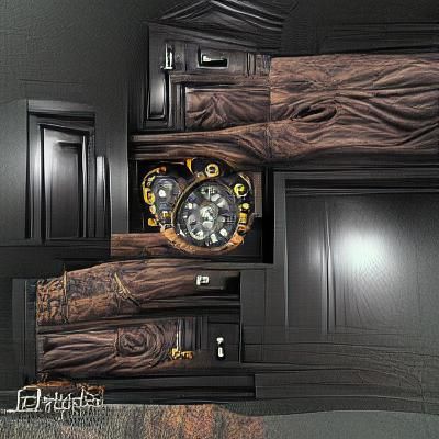 Grandfather clock In closet 8K 3D Dark Rustic