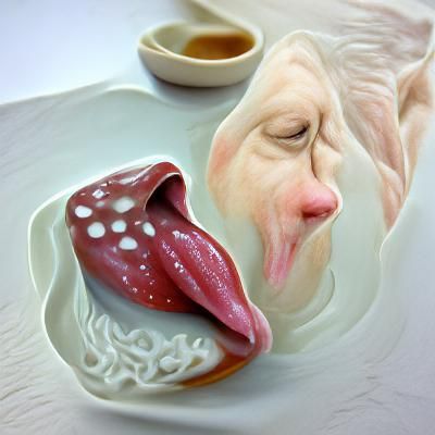 Porcelain tongue salt glaze hyperrealism