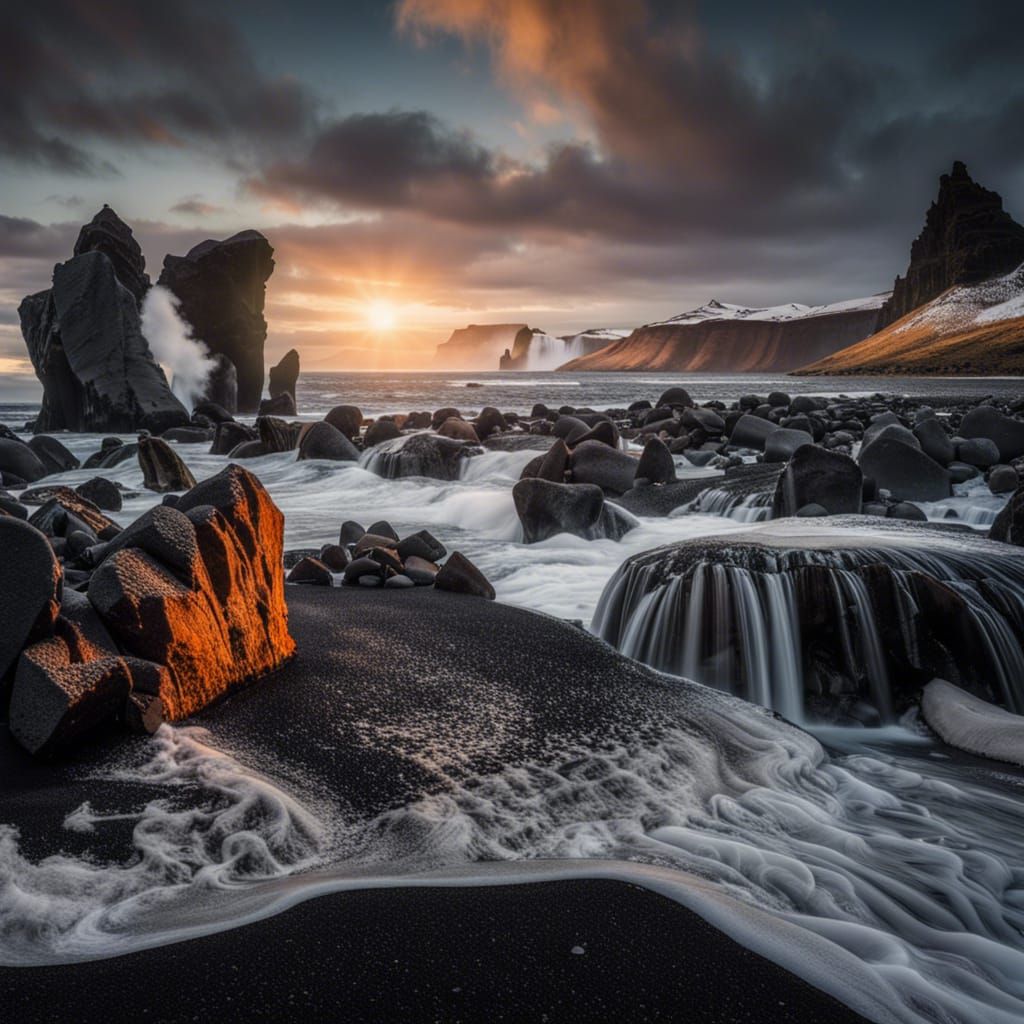 Rocky shore lines of Iceland,   by @The Bard
