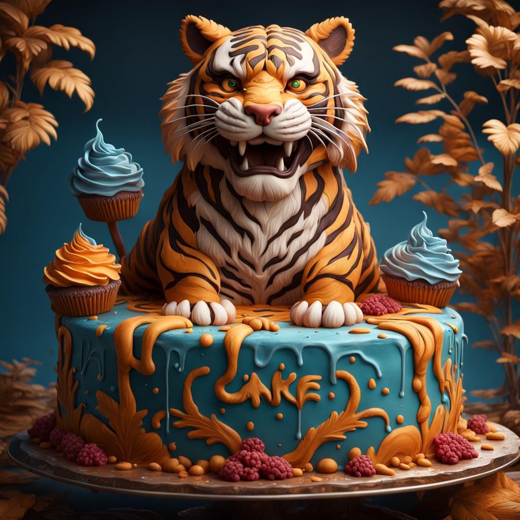 Tiger Cake  by @Quibbles
