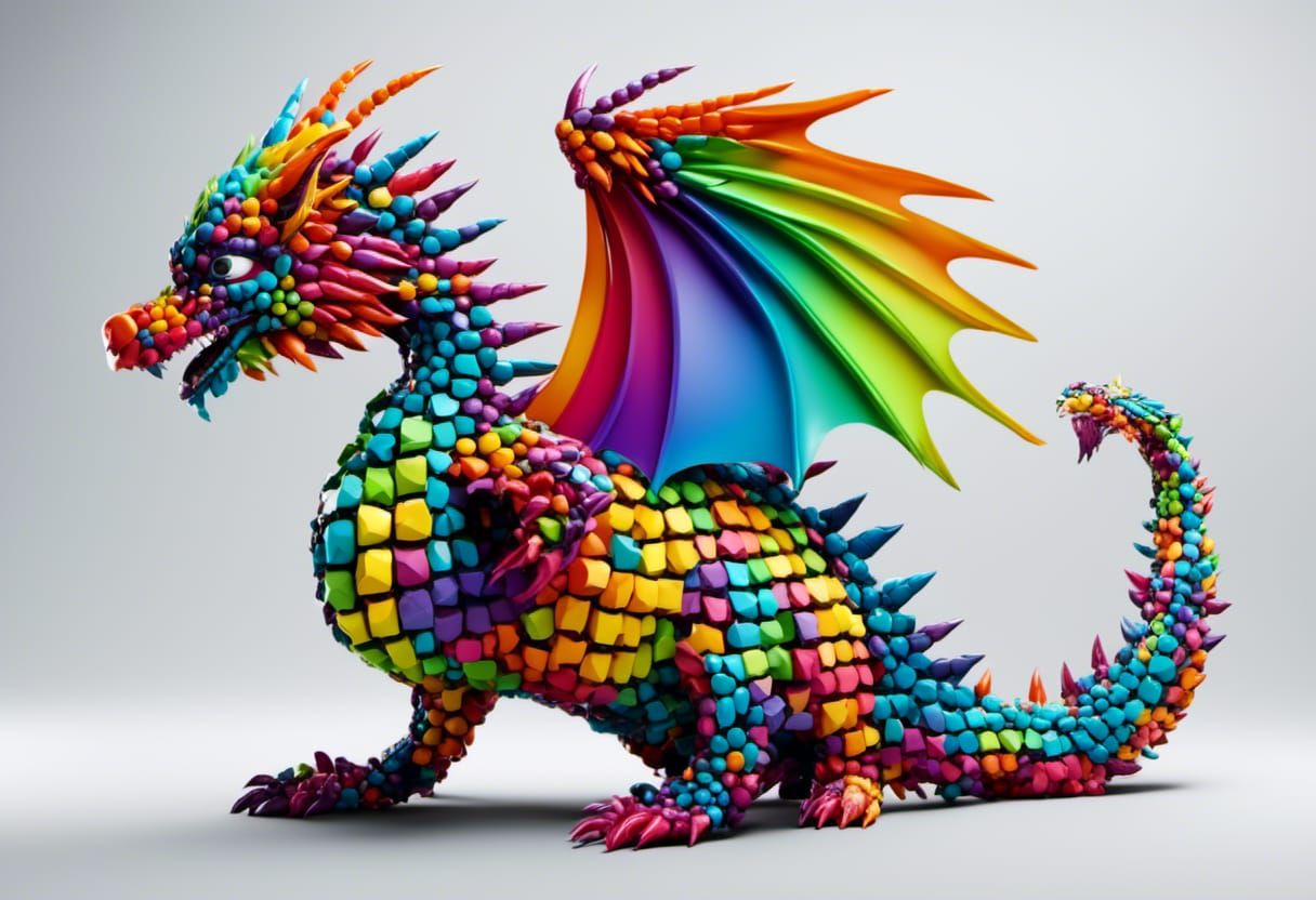  <lora:Modern-Pixelation:1.0>Colourful dragon