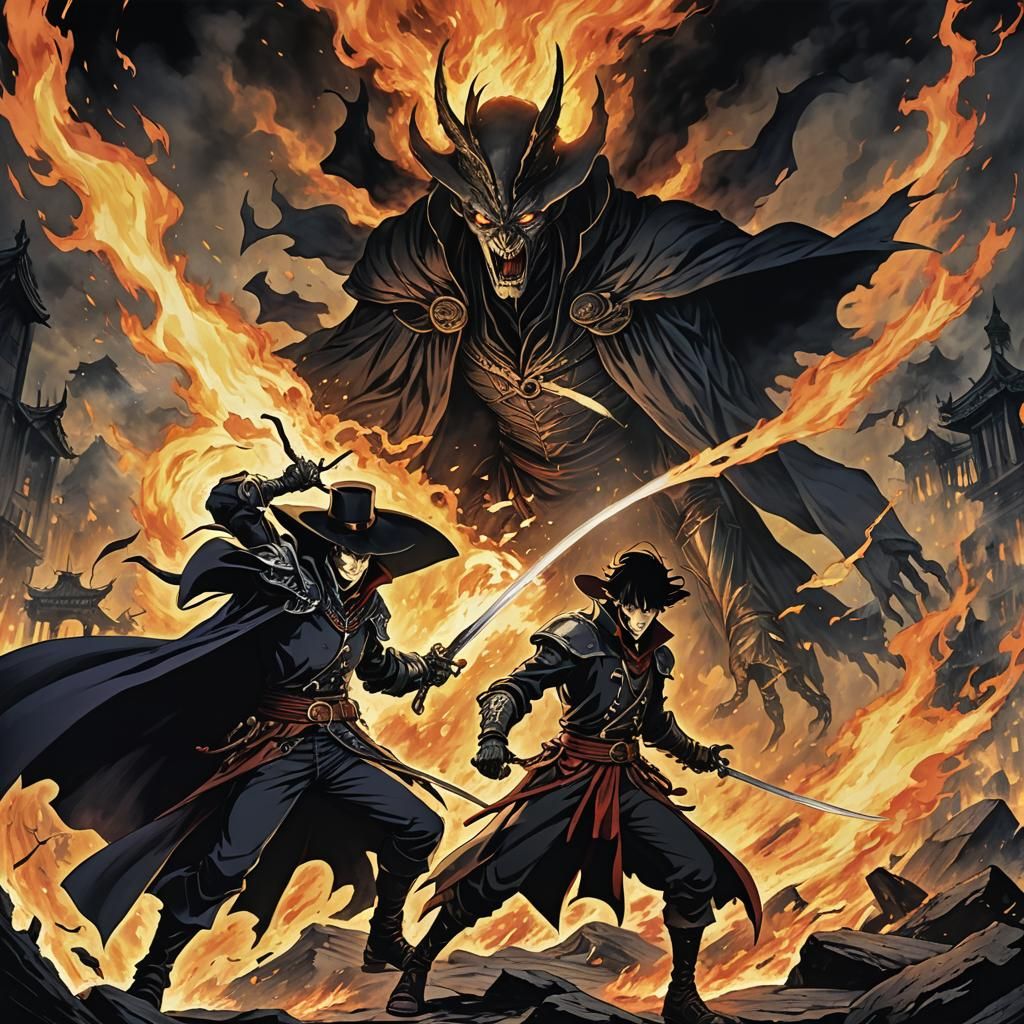 Vampire hunter D and zuko vs vampire   by @JavaJedi