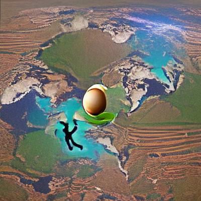 egg jumping on earth