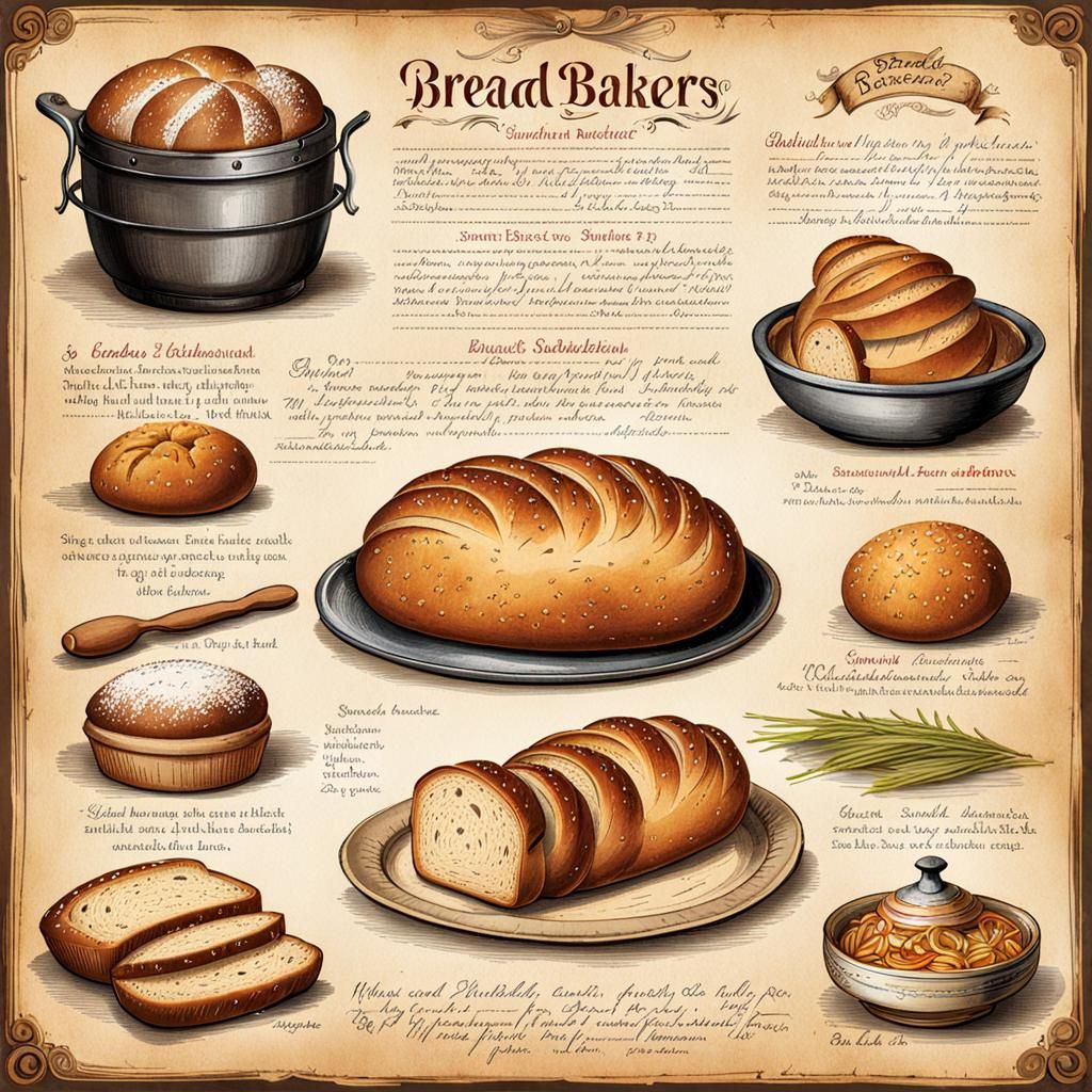 Bakers' recipes for bread - AI Generated Artwork - NightCafe Creator