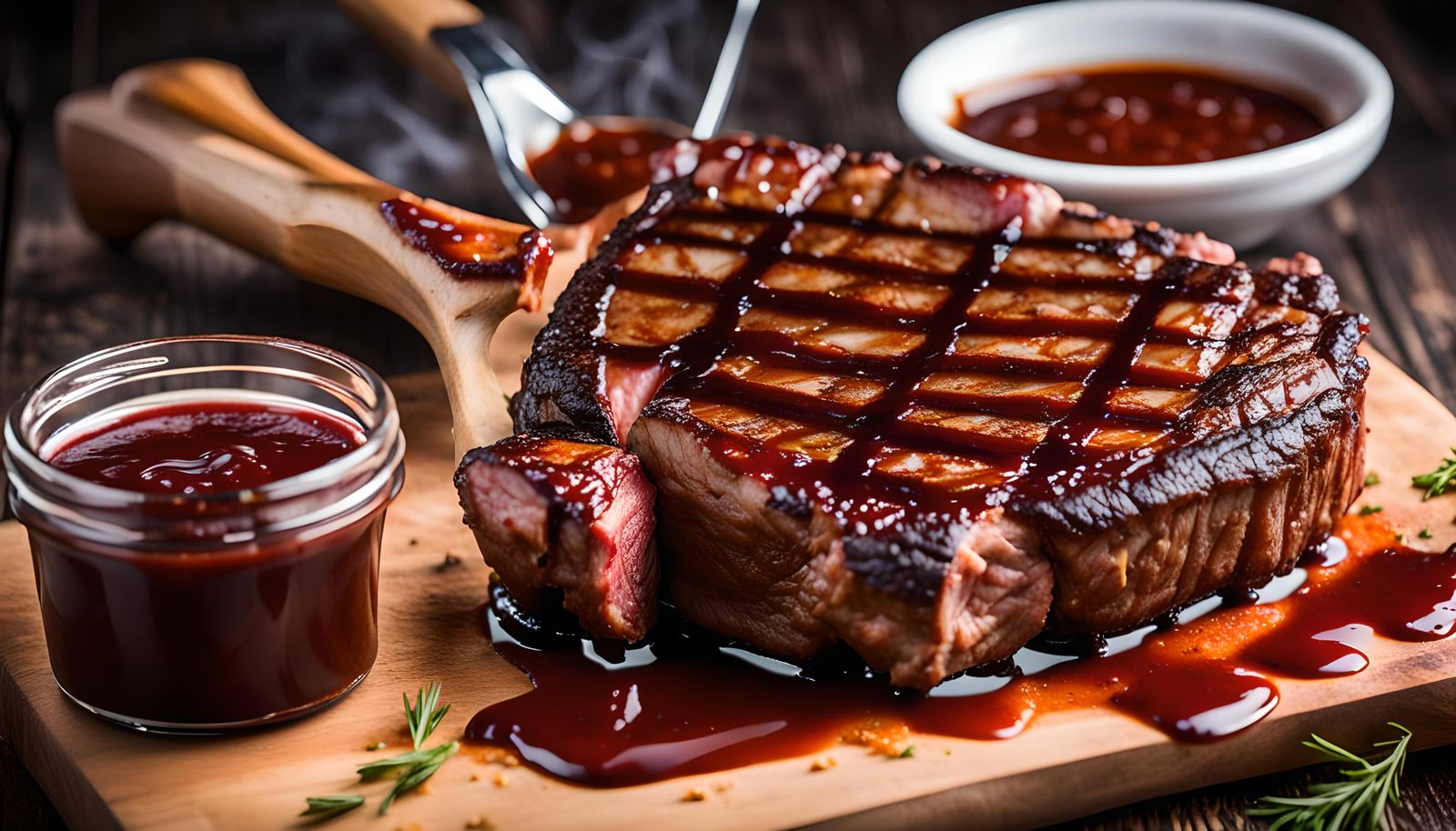 Steak with BBQ Sauce