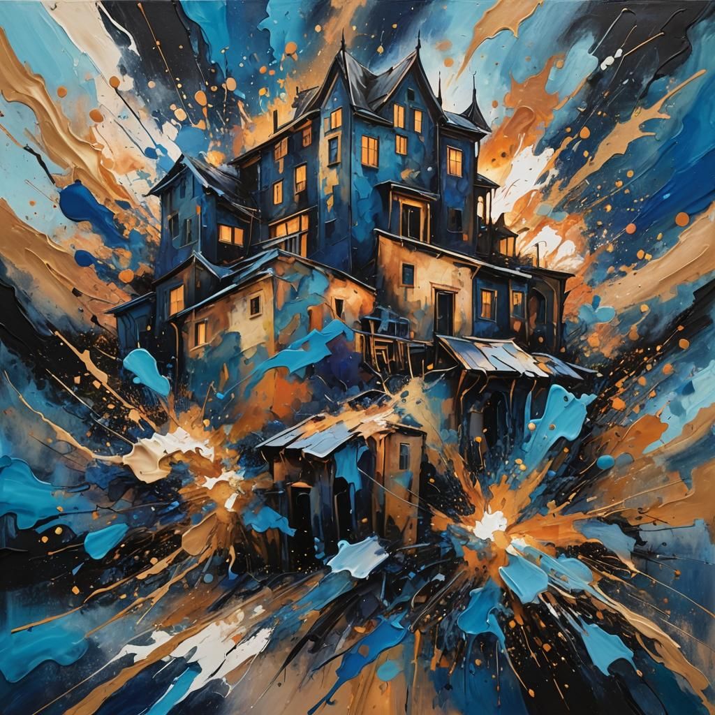 Splatter Paint Art - 3D House   by @HalStorm