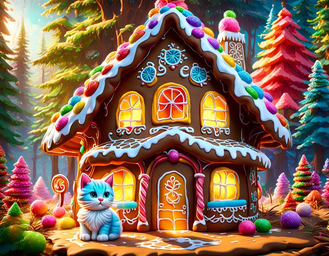 Just One More Gingerbread Kitty & Cottage!