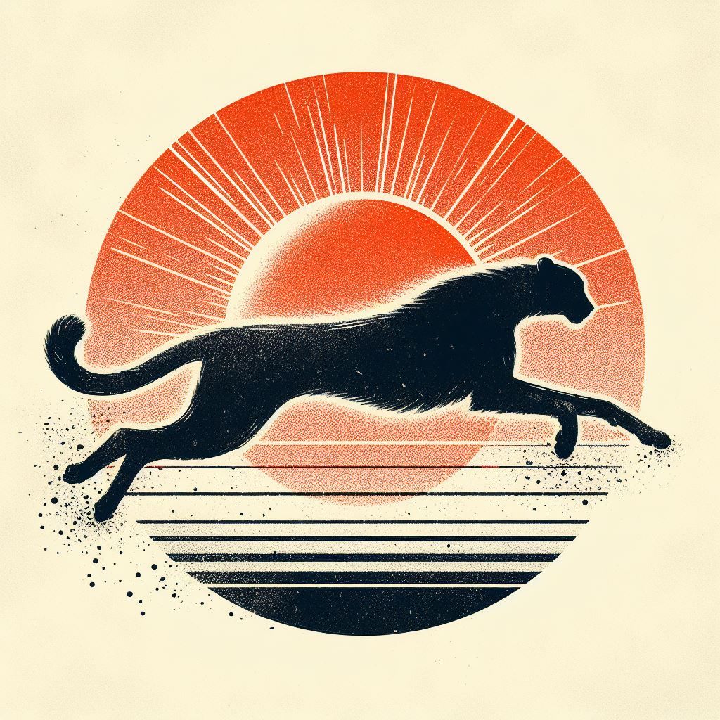 Minimalist Running Cheetah