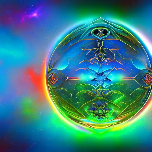 Air Elemental 8k resolution holographic astral cosmic illust...