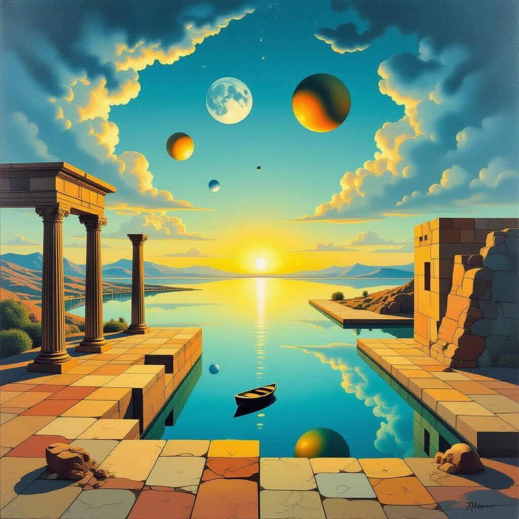 Surreal Dreamlike Scene in Salvador Dali Style