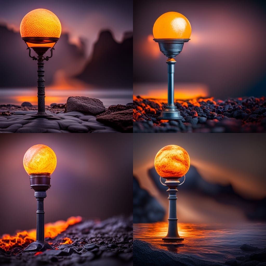 lamp made out of lava
