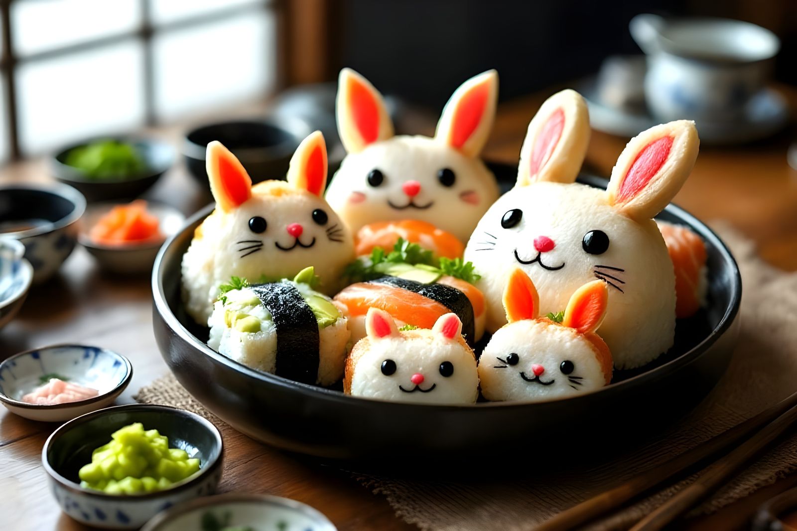 Happy Usagi Sushi Lunch Fun  by @Gary Murakami