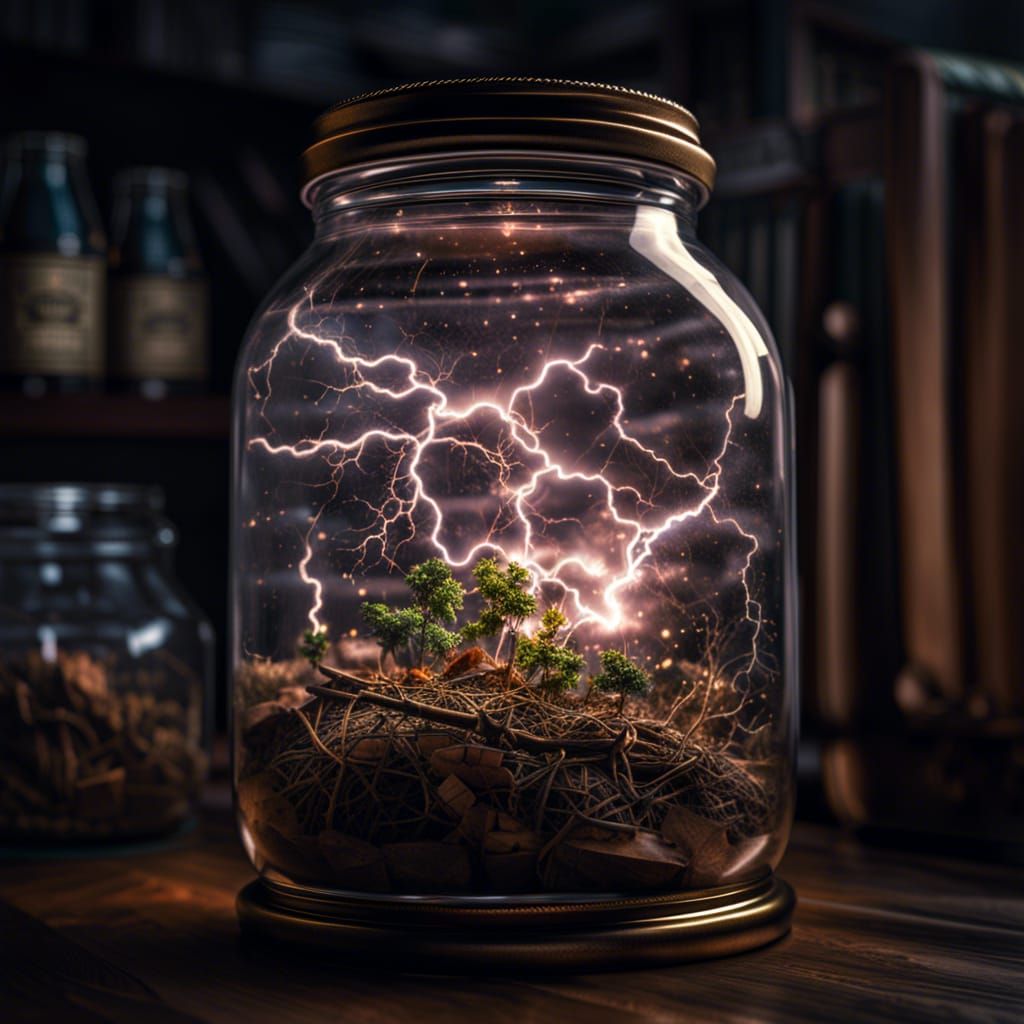 Lightning in a jar AI Generated Artwork NightCafe Creator