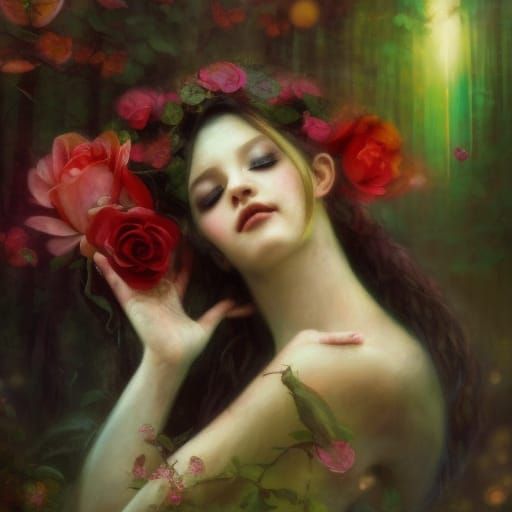 beautiful faces, moonlight rose fairy, Angelic, ethereal, re...