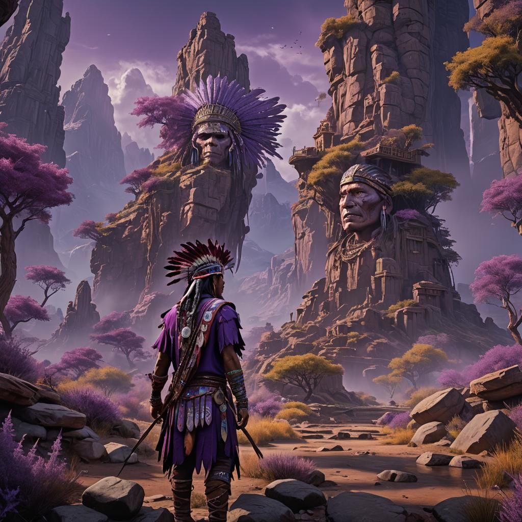 Native American in purple