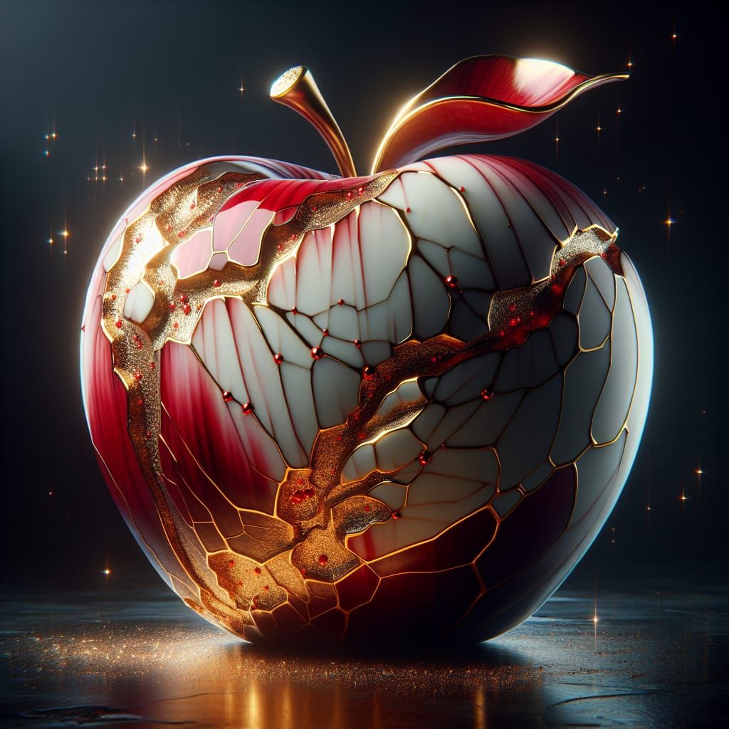 Kintsugi Apple  by @Foul Rabbit