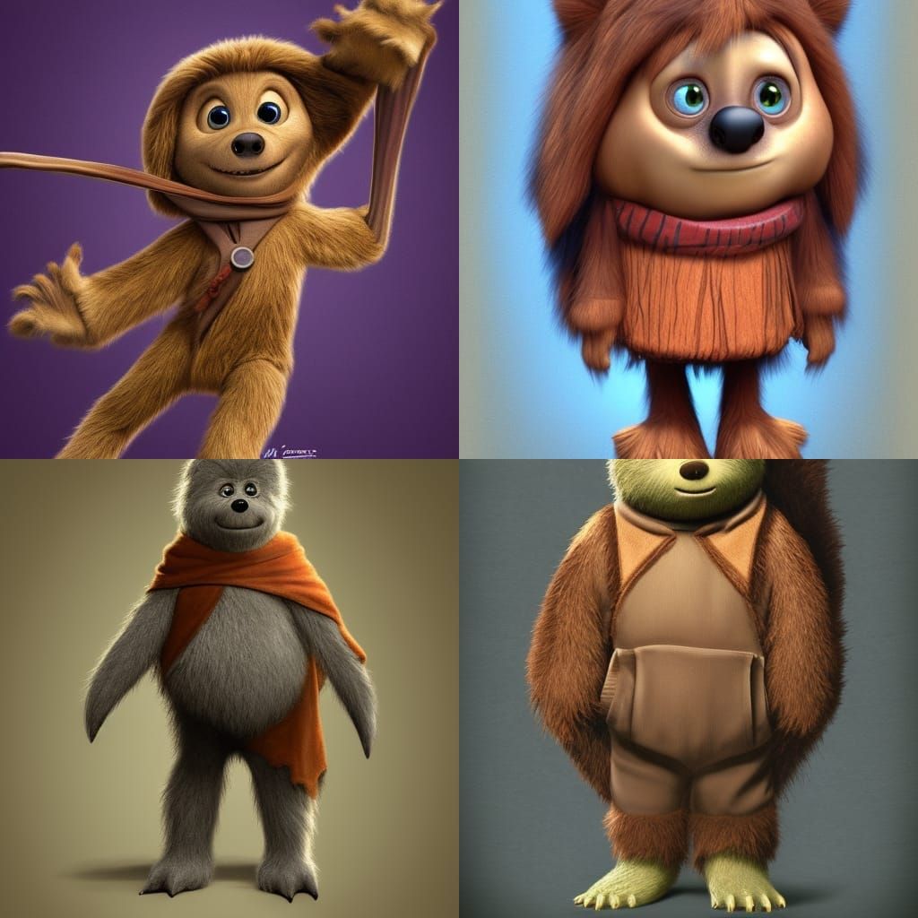 A skinny ewok