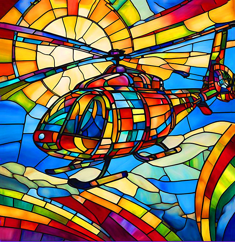 Stained Glass Helicopter 2