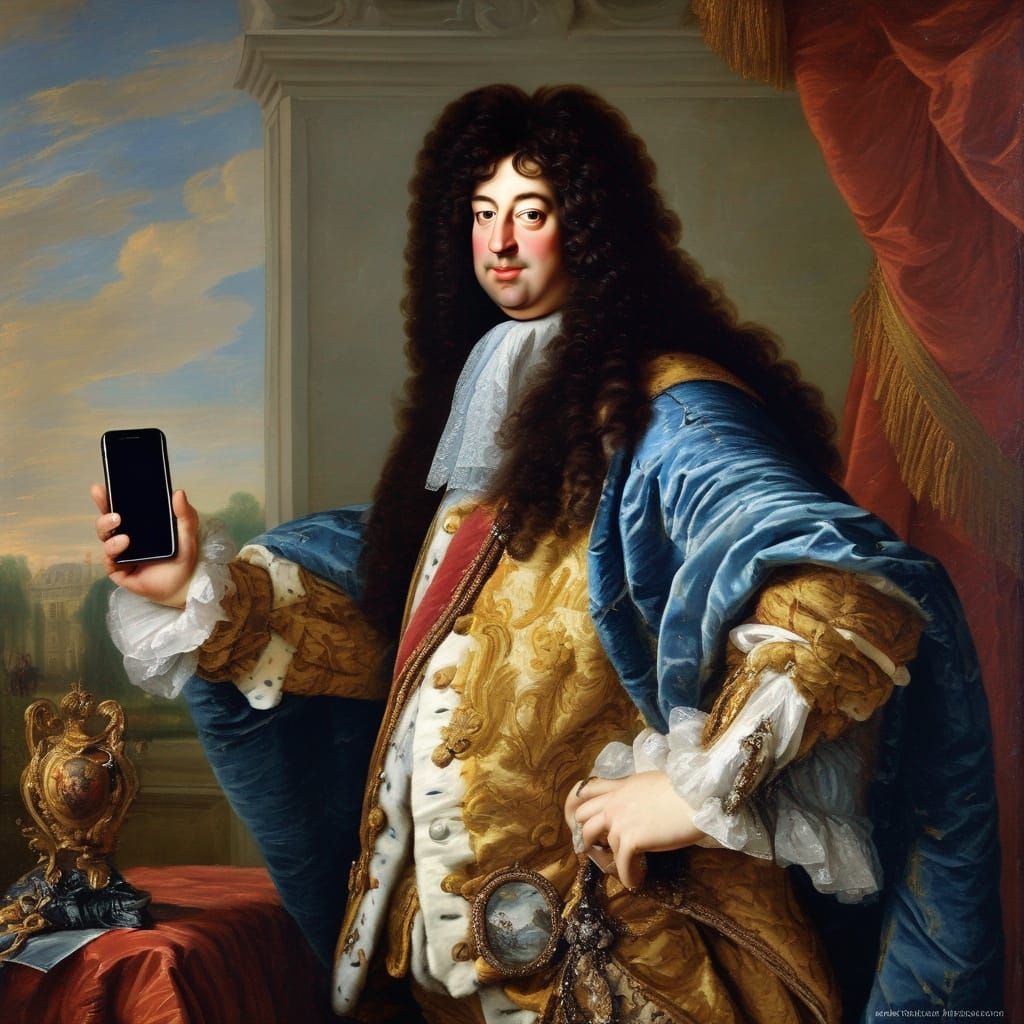 Louis XIV has a cell phone