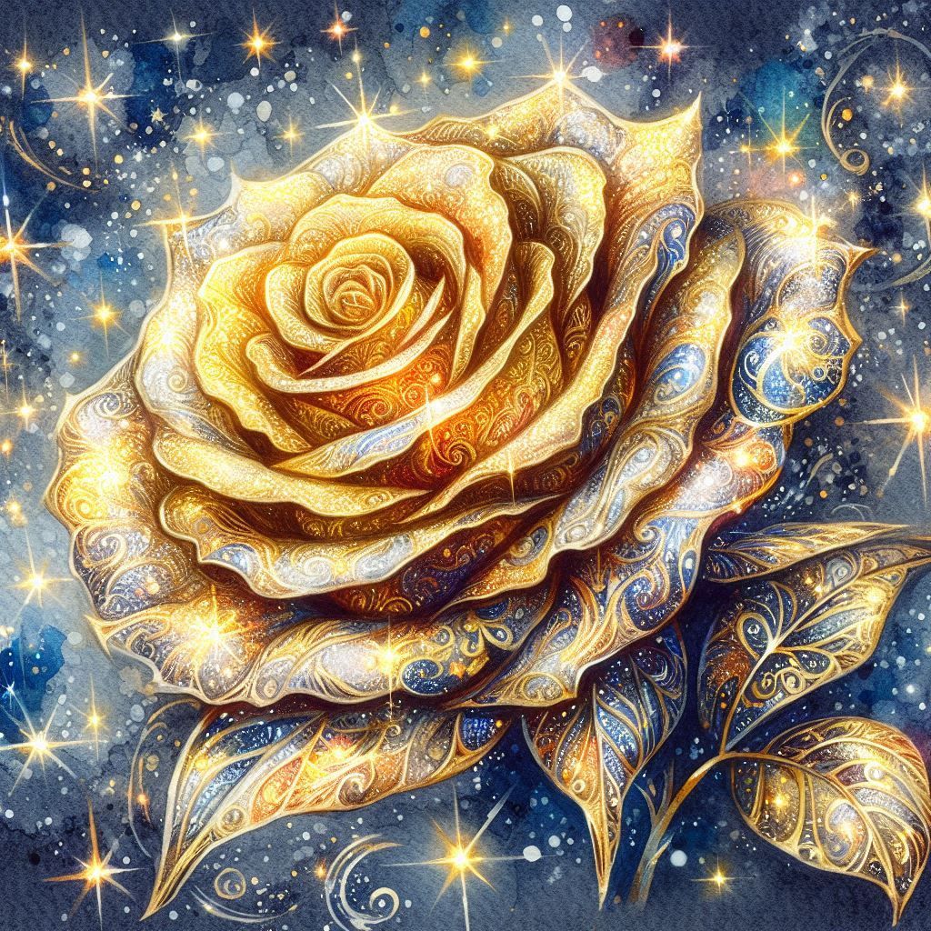 The Golden Rose of the Night Sky